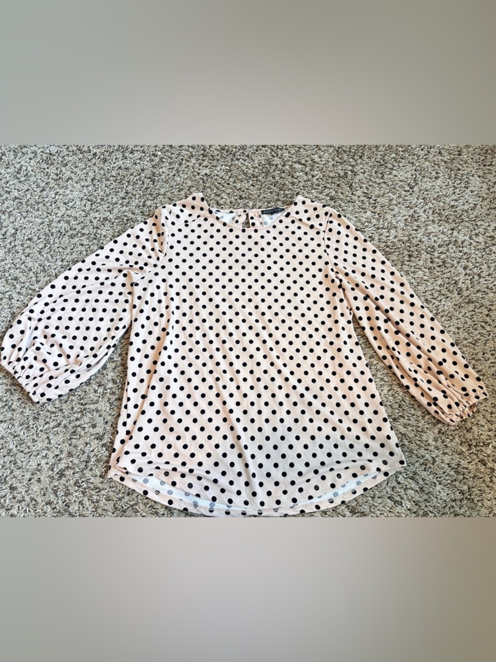 Adrianna Papell Black Polka Dot Blouse